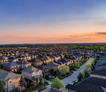 aerial photo of suburban neighborhood